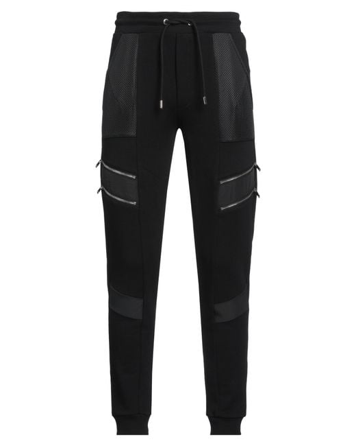 Les Hommes Black Pants Cotton, Polyester, Elastane for men
