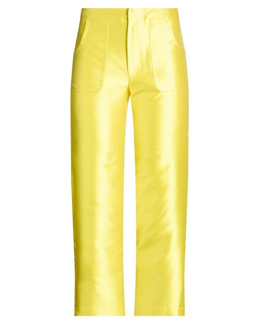 Molly Goddard Yellow Pants Polyester, Silk
