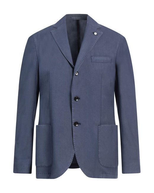 Luigi Bianchi Blue Blazer Virgin Wool for men