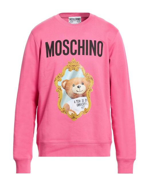 Moschino Pink Couture Fuchsia Sweatshirt Cotton for men