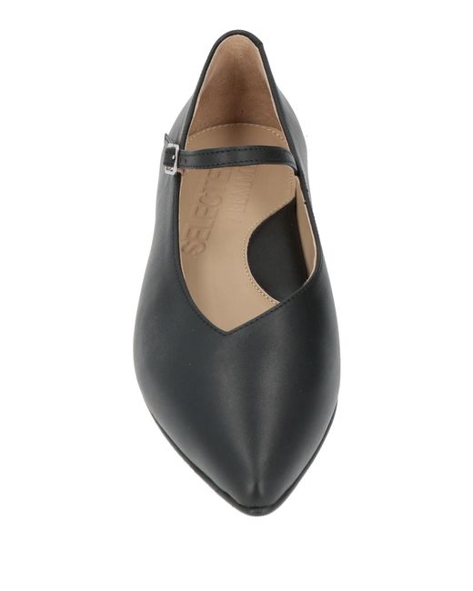 SELECTED Black Ballet Flats Leather