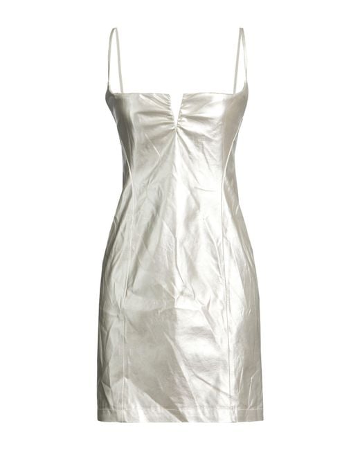 HUGO White Mini Dress Polyester, Polyurethane