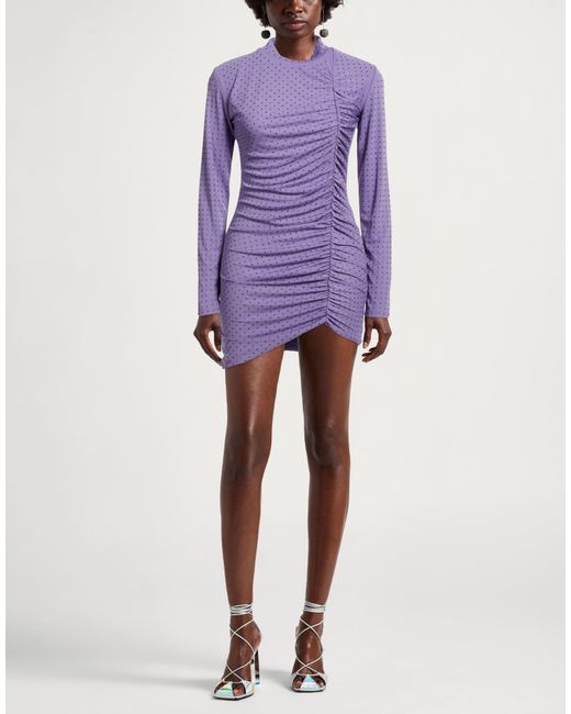 Patrizia Pepe Purple Mini Dress Polyester, Glass