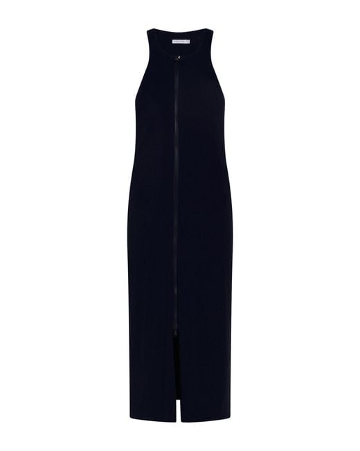 Patrizia Pepe Blue Midnight Midi Dress Polyamide, Elastane