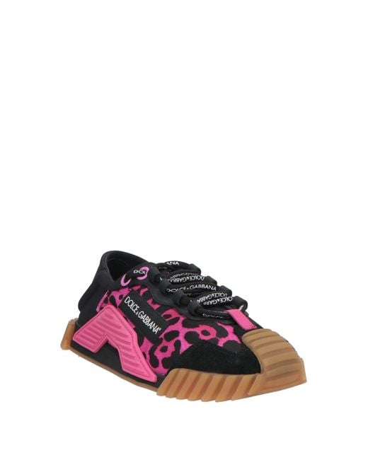 Dolce & Gabbana Purple Sneakers Textile Fibers, Leather