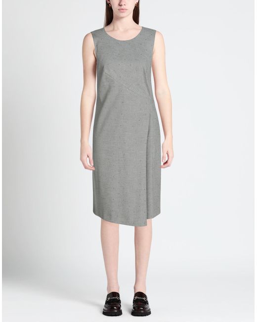 Peserico Gray Midi Dress Polyester, Viscose, Elastane