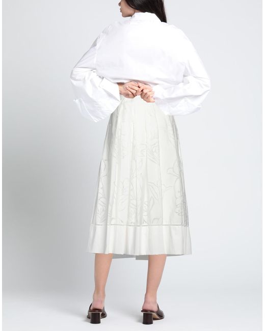 Clips White Midi Skirt
