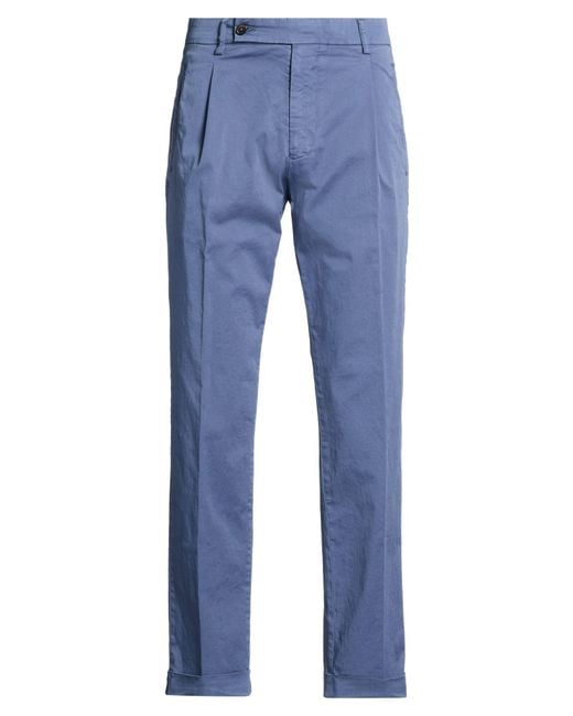 Berwich Blue Pants Cotton, Elastane for men