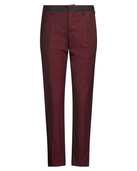 Dolce & Gabbana Red Burgundy Pants Virgin Wool, Elastane for men
