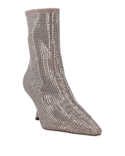 Lola Cruz Gray Taupe Ankle Boots Leather