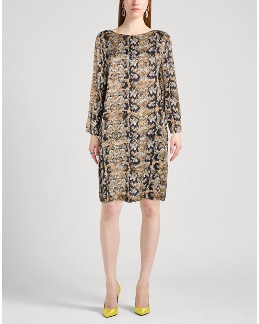 Liviana Conti Natural Camel Mini Dress Viscose
