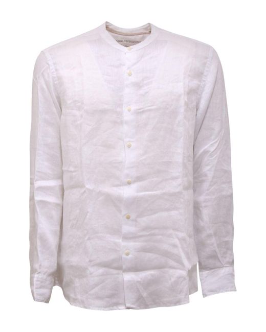 Camicia di Original Vintage Style in White da Uomo