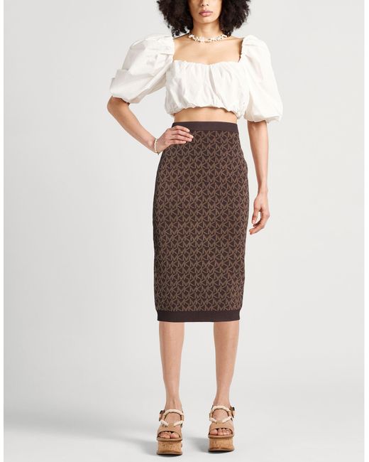 MICHAEL Michael Kors Brown Midi Skirt