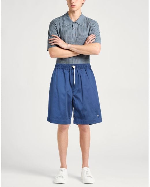 Emporio Armani Blue Shorts & Bermuda Shorts Cotton for men