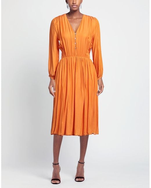 SKILLS & GENES Orange Midi-Kleid