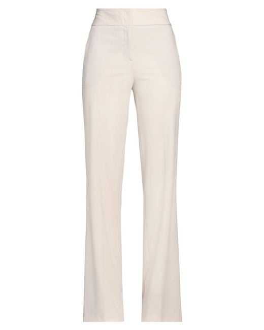 .., merci italia White Pants Polyester, Viscose, Wool, Elastane