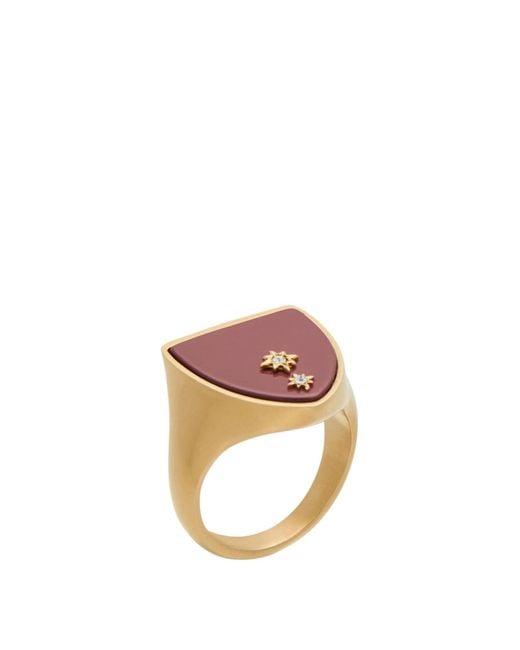 Maison Margiela Pink Ring Glass, Brass for men