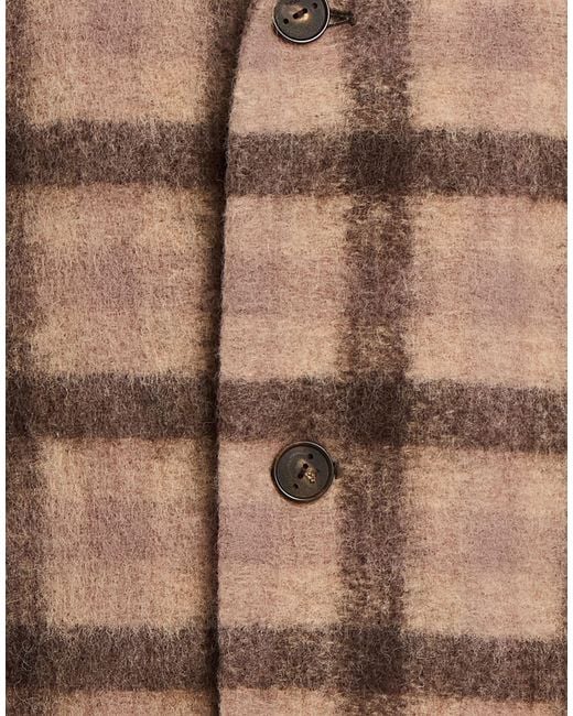Hevò Brown Camel Coat Wool, Polyester for men