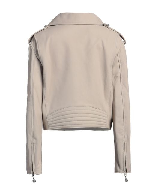 Moschino Natural Jacket Sheepskin, Polyamide, Elastane