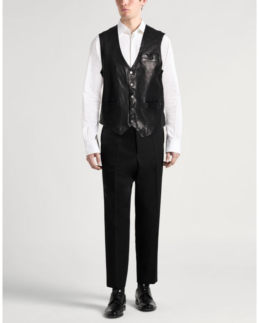 AllSaints Black Tailored Vest Sheepskin for men