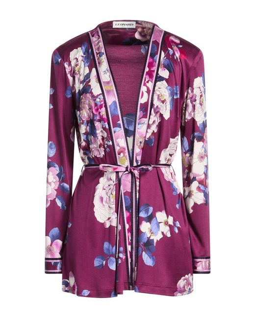 LEONARD Paris Purple Plum Jacket Silk