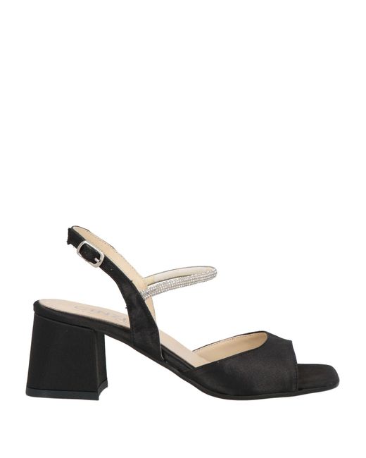 Cinzia Soft Black Sandals Textile Fibers