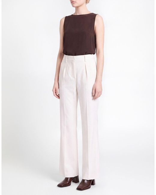 Max Mara White Pants Virgin Wool