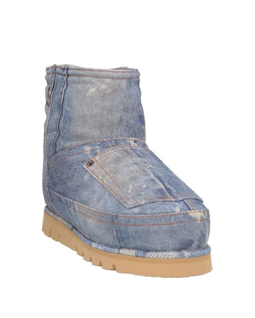 Acne Blue Ankle Boots Textile Fibers for men