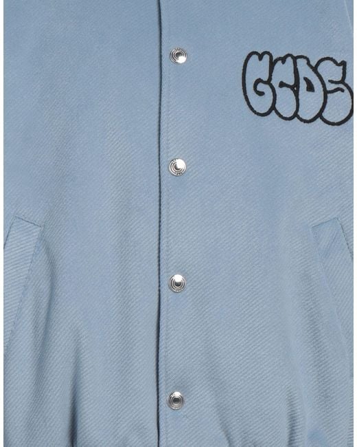 Gcds Blue Jacket Polyester, Cotton for men