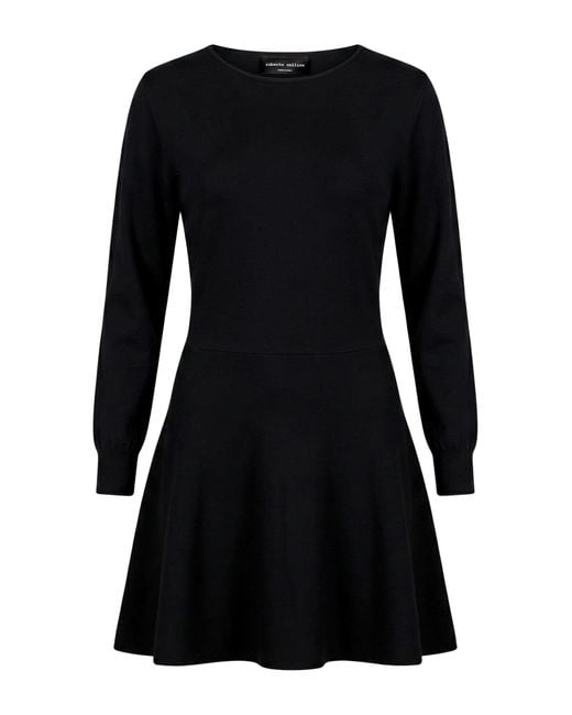 Roberto Collina Black Mini Dress Merino Wool