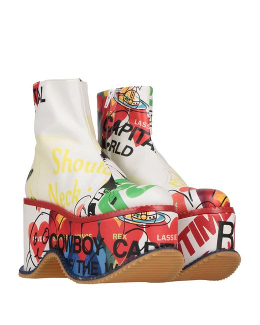Vivienne Westwood White Ankle Boots Leather
