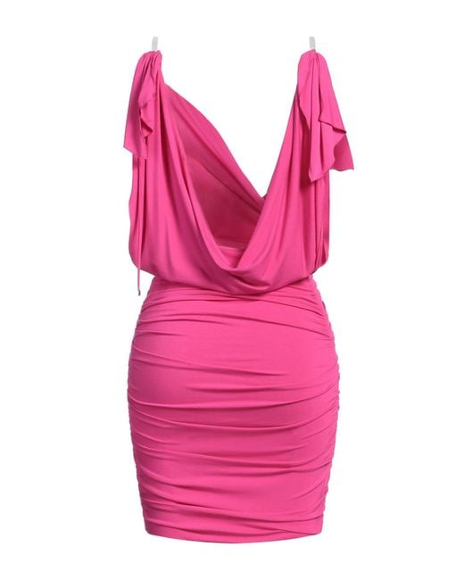 The Attico Pink Fuchsia Mini Dress Viscose, Elastane