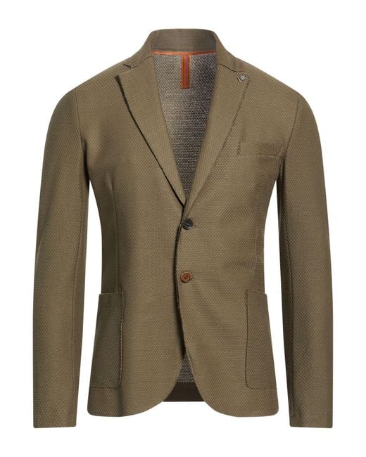 Bob Green Khaki Blazer Cotton, Polyester, Elastane for men