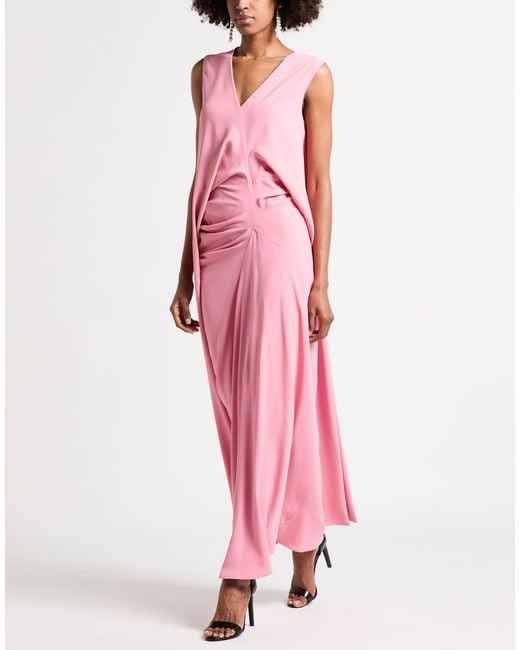 Dries Van Noten Pink Maxi Dress Polyester