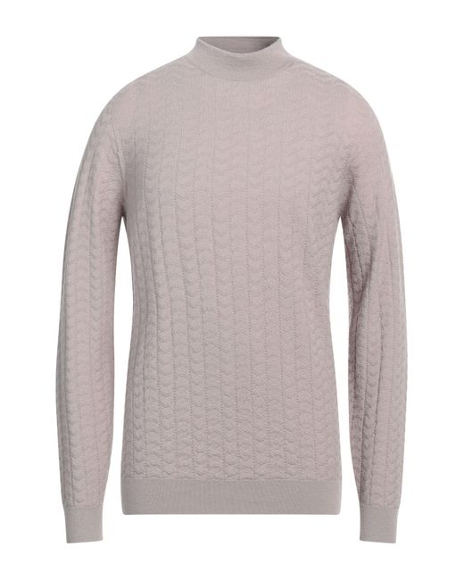 Giorgio Armani Gray Taupe Turtleneck Virgin Wool, Polyester for men