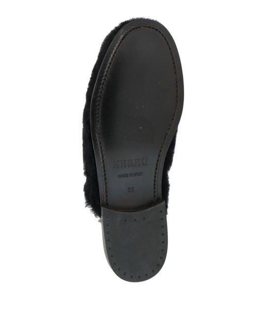 Hereu Black Midnight Mules & Clogs Leather