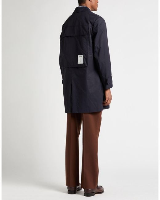 DRM DESIGN RESEARCH MANUFACTURE Blue Overcoats & Trench Coats for men