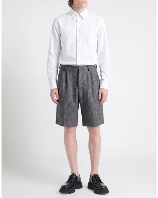 Roberto Collina Gray Shorts & Bermuda Shorts Wool, Polyester, Acrylic, Silk, Textile Fibers for men
