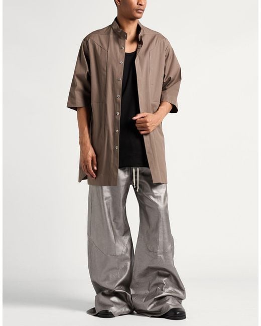 Rick Owens Brown Shirt Cotton, Elastane for men