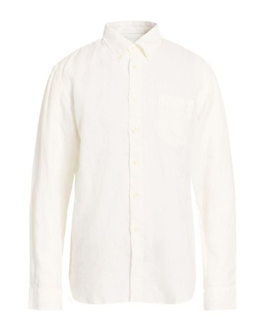 120% Lino White Shirt Linen for men