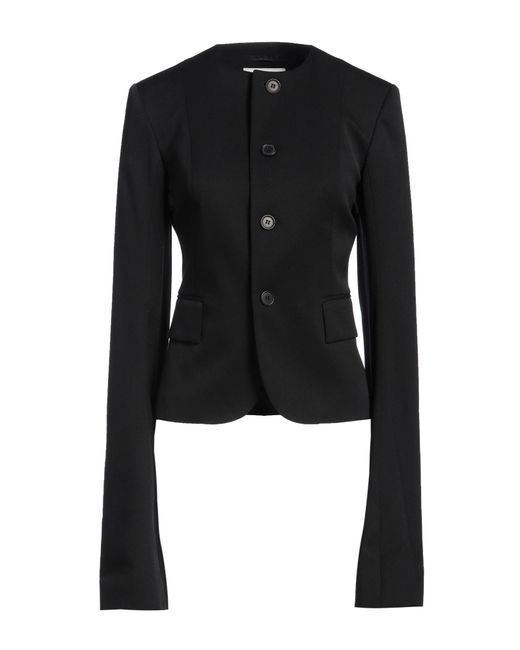 MM6 by Maison Martin Margiela Black Jacket Polyester, Virgin Wool, Elastane