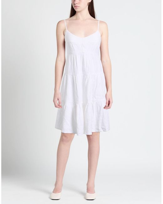 Honorine White Ivory Mini Dress Linen