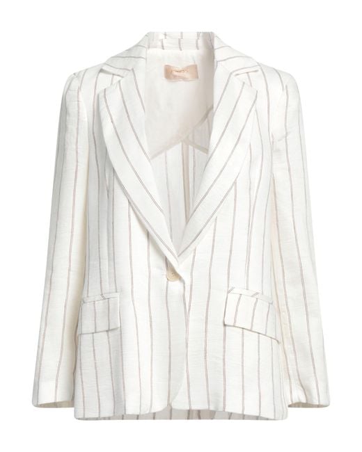 Kaos White Blazer Linen, Polyamide