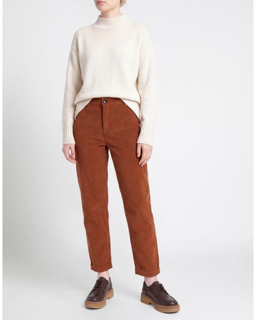 Mkt Studio Brown Tan Pants Cotton, Elastane