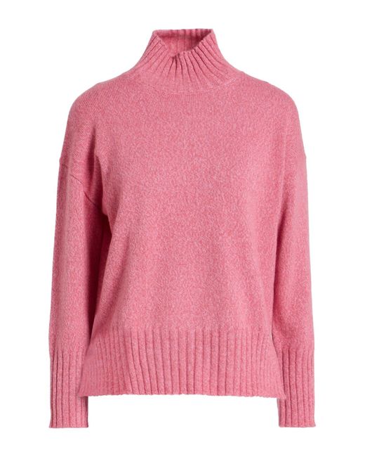 Peserico Pink Easy Turtleneck Wool, Cashmere, Polyester, Alpaca Wool, Virgin Wool