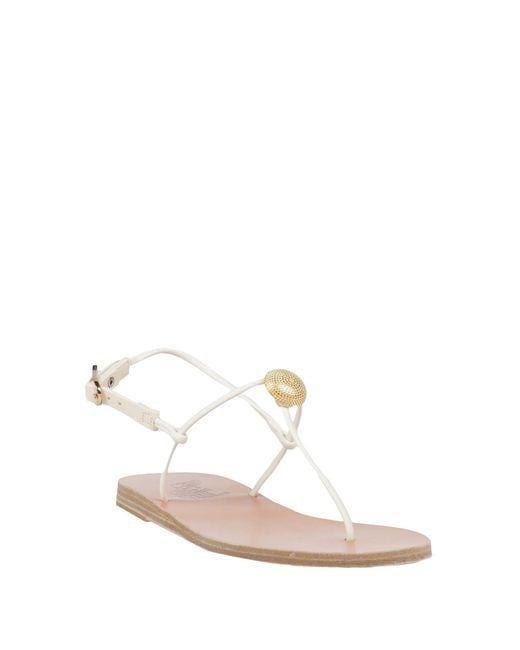 Ancient Greek Sandals White Thong Sandal