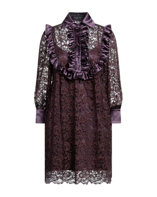 Nora Barth Purple Mini Dress Polyester, Elastane