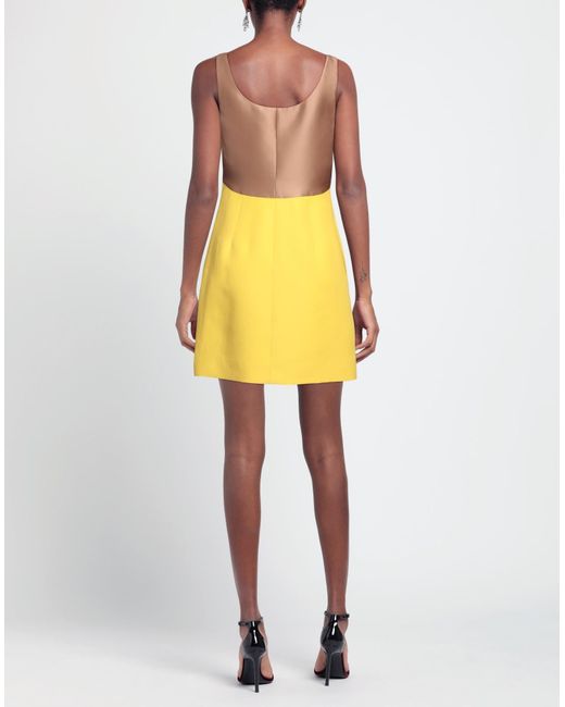 Valentino Garavani Yellow Colour-block Sleeveless Minidress
