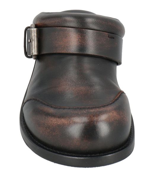 Acne Gray Dark Mules & Clogs Leather