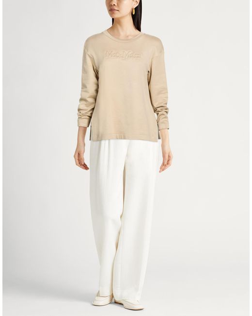Max Mara Natural Sand Sweatshirt Silk, Cotton, Elastane